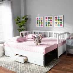 Best deal ⭐ Baxton Studio Kendra Modern And Contemporary Expandable Twin To King Size Daybed 😀