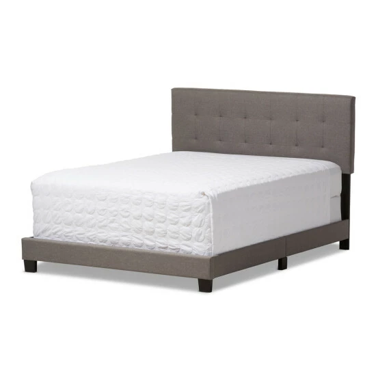 Best deal ๐ Baxton Studio Karpos Modern Upholstered Grid-tufting Panel Bed Grey ๐ - Image 3