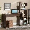Deals 🛒 Baxton Studio Foster Modern Walnut Brown Finished Wood Storage Desk With Shelves ✔️