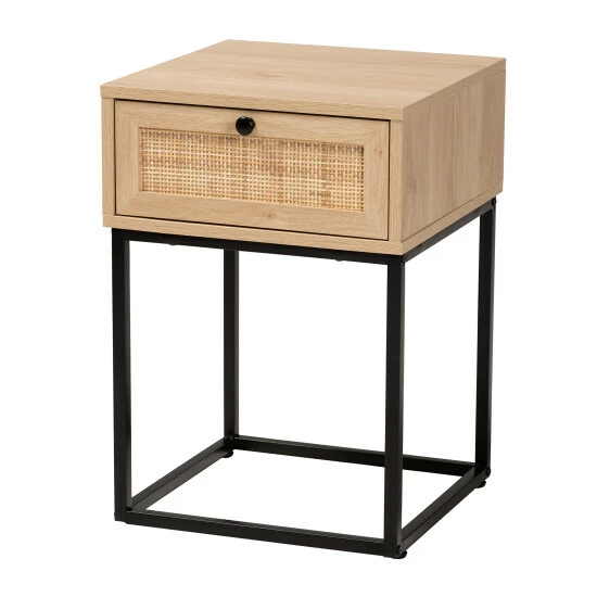 Best reviews of ๐ Baxton Studio Amelia Mid-Century Modern Transitional Natural Brown Finished Wood And Natural Rattan 1-Drawer End Table ๐ - Image 2