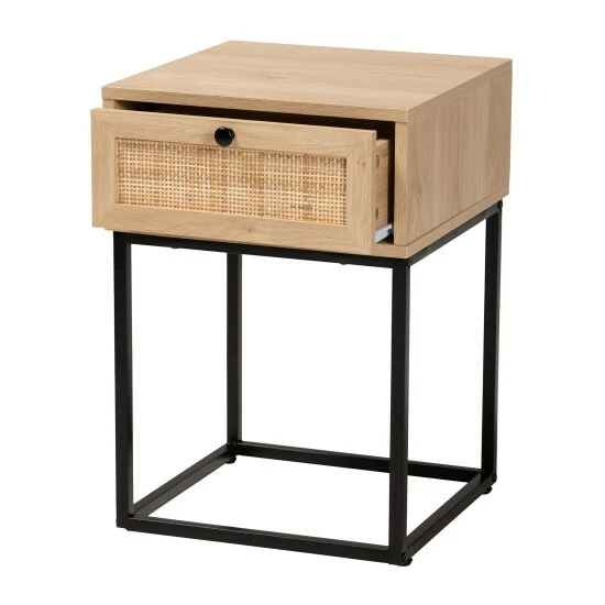 Best reviews of ๐ Baxton Studio Amelia Mid-Century Modern Transitional Natural Brown Finished Wood And Natural Rattan 1-Drawer End Table ๐ - Image 3