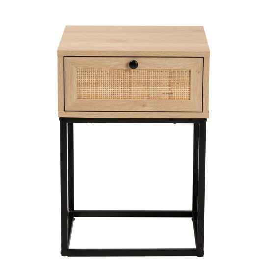 Best reviews of ๐ Baxton Studio Amelia Mid-Century Modern Transitional Natural Brown Finished Wood And Natural Rattan 1-Drawer End Table ๐ - Image 4