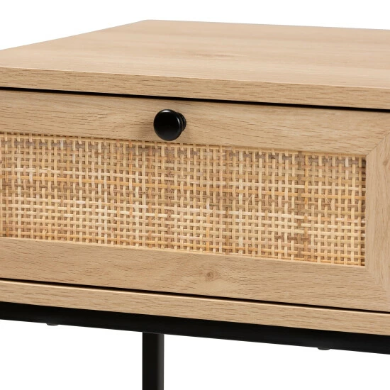 Best reviews of ๐ Baxton Studio Amelia Mid-Century Modern Transitional Natural Brown Finished Wood And Natural Rattan 1-Drawer End Table ๐ - Image 6