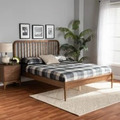 Best Sale 🛒 Baxton Studio Neilan Modern And Contemporary Walnut Brown Finished Wood Platform Bed 🔔