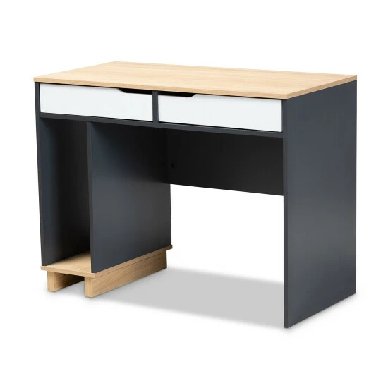 Budget ๐ Baxton Studio Reed Mid-Century Modern 2-Drawer Computer Desk ๐ - Image 2