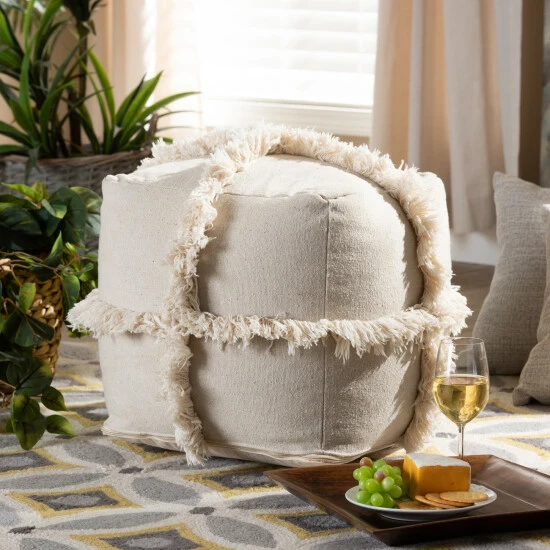 Best deal ๐ Baxton Studio Alfro Moroccan Inspired Pouf Ottoman Grey โ๏ธ - Image 2