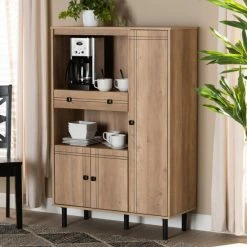 Discount 😉 Baxton Studio Patterson Oak Brown Finished 1-Drawer Kitchen Storage Cabinet 👍