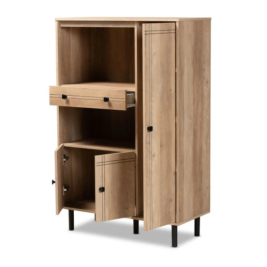 Discount ๐ Baxton Studio Patterson Oak Brown Finished 1-Drawer Kitchen Storage Cabinet ๐ - Image 3