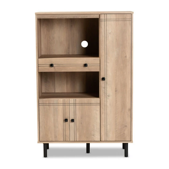 Discount ๐ Baxton Studio Patterson Oak Brown Finished 1-Drawer Kitchen Storage Cabinet ๐ - Image 4