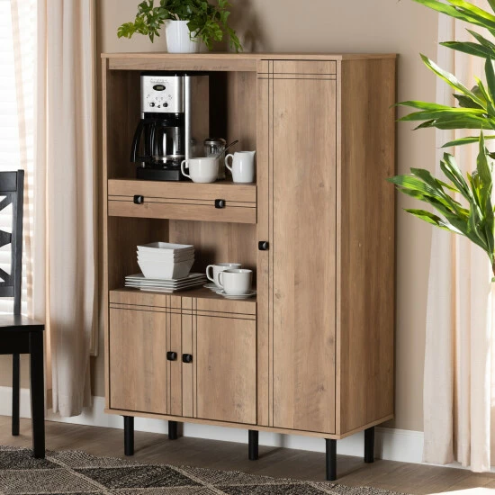 Discount ๐ Baxton Studio Patterson Oak Brown Finished 1-Drawer Kitchen Storage Cabinet ๐ - Image 8