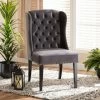 Hot Sale ⭐ Baxton Studio Lamont Modern Contemporary Transitional Wingback Dining Chair Blue 😉