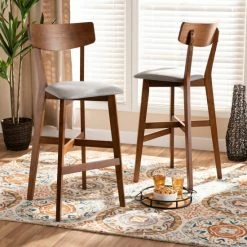 Wholesale ⭐ Baxton Studio Cameron Modern And Contemporary Transitional 2-PC Bar Stool Set ✨