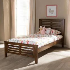 Buy 🛒 Mission Wood Platform Bed By Baxton Studio Walnut 😉
