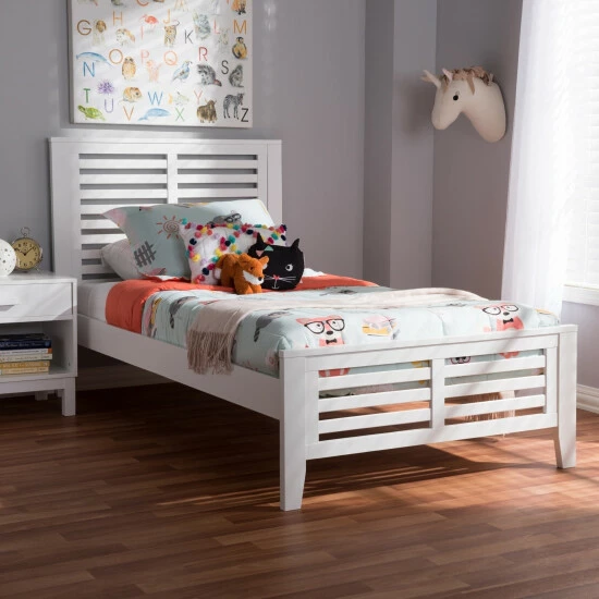 Buy ๐ Mission Wood Platform Bed By Baxton Studio Walnut ๐ - Image 4