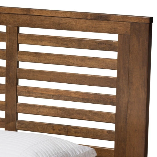 Buy ๐ Mission Wood Platform Bed By Baxton Studio Walnut ๐ - Image 8