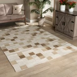 Brand new ๐ฅ Baxton Studio Barbon Modern And Contemporary Handwoven Yarn Area Rug - 5' X 8'/Surplus Greyish Beige ๐