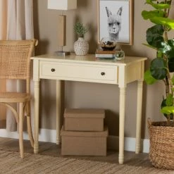 Best deal 😉 Baxton Studio Mahler Classic And Traditional Single-drawer Wood Console Table-White 🧨