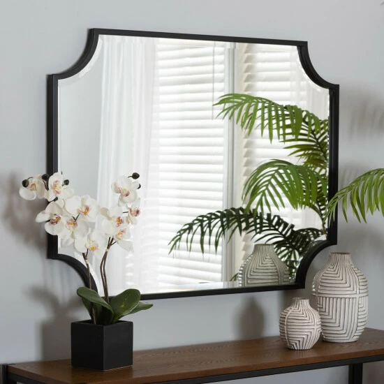 Best reviews of ๐ Baxton Studio Parcenet Modern Black Finished Metal Accent Wall Mirror ๐ - Image 5