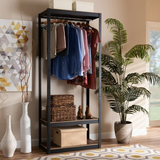 Flash Sale ๐ Baxton Studio Elton Modern And Contemporary 3-Shelf Free-Standing Closet Organizer Black ๐