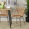 New 🛒 Baxton Studio Pro Modern Bohemian Natural Rattan And Metal Dining Chair Set(2PC) 💯