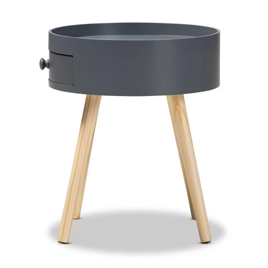 Best Pirce โ Baxton Studio Jessen Mid-Century Modern 1-Drawer Wood End Table Grey ๐ - Image 6