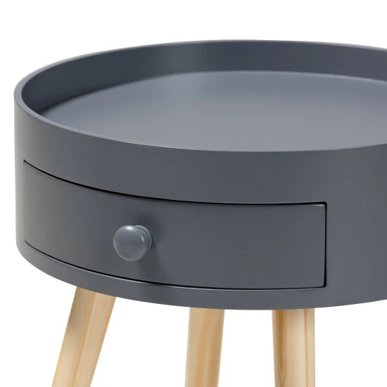 Best Pirce โ Baxton Studio Jessen Mid-Century Modern 1-Drawer Wood End Table Grey ๐ - Image 7