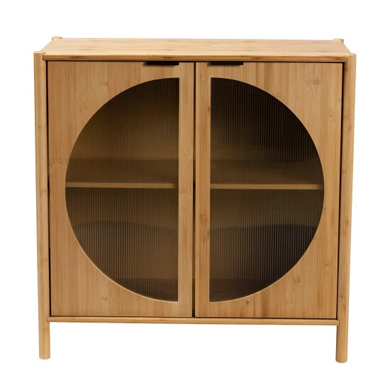 Buy 😉 Baxton Studio Naresh Mid-Century Modern Transitional Natural Brown Bamboo Wood 2-Door Storage Cabinet 🤩 - Image 4