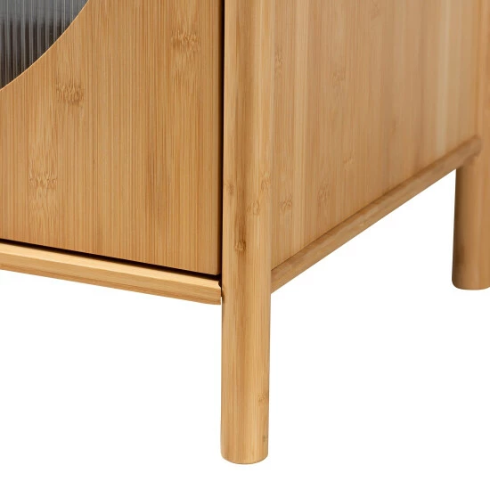 Buy 😉 Baxton Studio Naresh Mid-Century Modern Transitional Natural Brown Bamboo Wood 2-Door Storage Cabinet 🤩 - Image 7