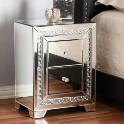 Best reviews of 😉 Baxton Studio Mina Modern And Contemporary Hollywood Regency Glamour Style Mirrored 2-Drawer End Table End Table 🛒