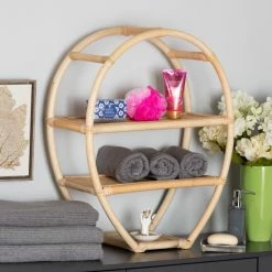 Budget ⌛ Baxton Studio Ruana Bohemian Natural Brown Finished Rattan 3-Tier Display Shelf 🛒