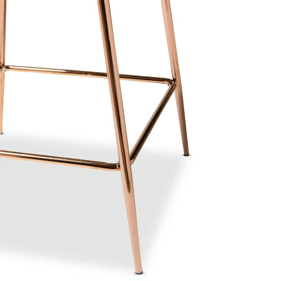 Buy 🤩 Baxton Studio Lander Modern Luxe And Glam Velvet And Metal Counter Stool Set (2pc) Black 🥰 - Image 6