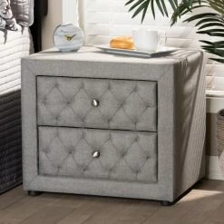 Top 10 ๐ Baxton Studio Contemporary Fabric 2-Drawer Nightstand Grey ๐ฅฐ