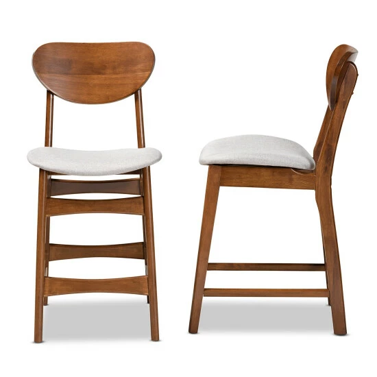 Hot Sale โค๏ธ Baxton Studio Katya Mid-Century Modern 2-Piece Counter Stool Set Brown ๐ - Image 6