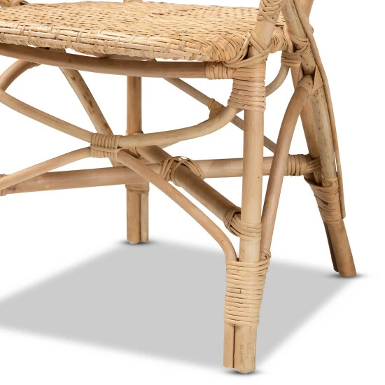 Budget π― Baxton Studio Genna Bohemian Natural Brown Finished Rattan Dining Chair π - Image 3