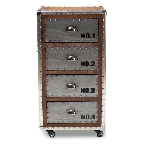 Best Sale ✔️ Baxton Studio French Industrial 4-Drawer Storage Cabinet 😍 - Image 4