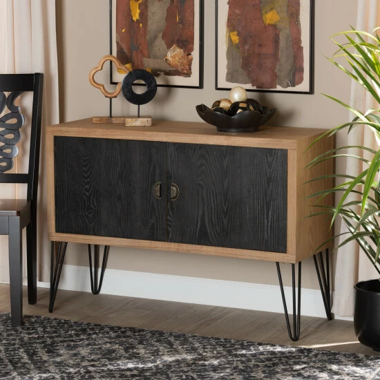 Cheap ๐ Baxton Studio Denali Two-Tone Walnut Brown And Black Wood And Metal Storage Cabinet ๐คฉ