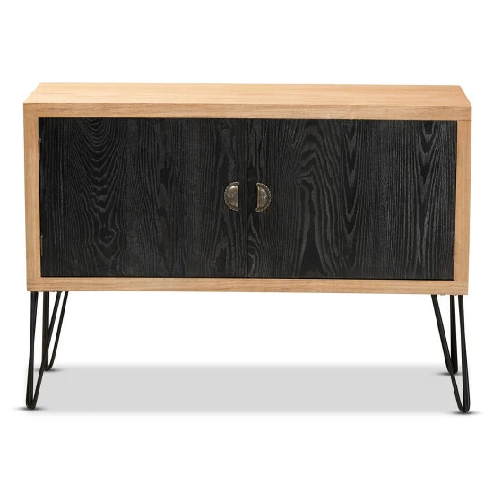 Cheap ๐ Baxton Studio Denali Two-Tone Walnut Brown And Black Wood And Metal Storage Cabinet ๐คฉ - Image 4