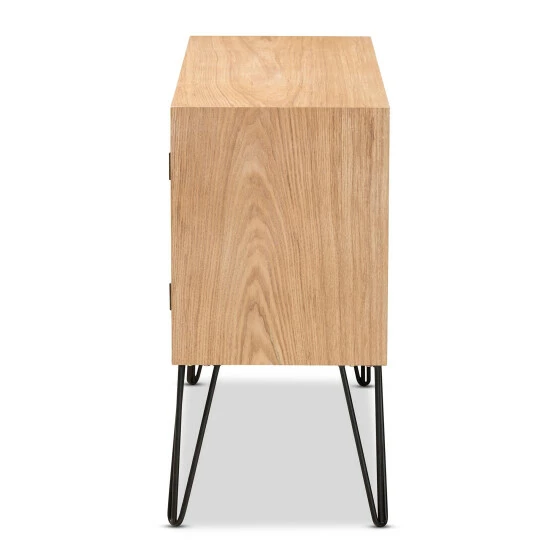 Cheap ๐ Baxton Studio Denali Two-Tone Walnut Brown And Black Wood And Metal Storage Cabinet ๐คฉ - Image 5