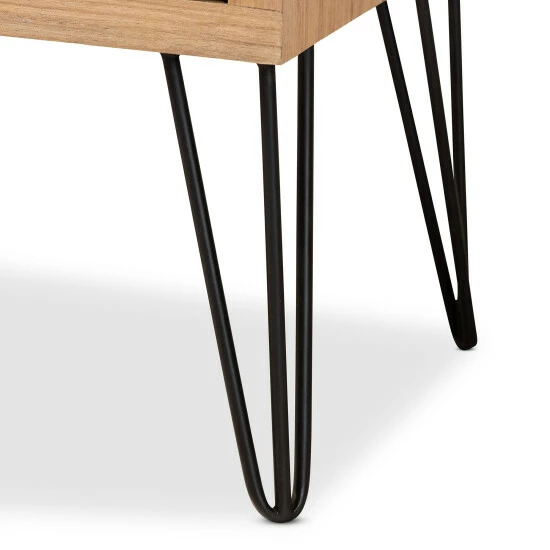 Cheap ๐ Baxton Studio Denali Two-Tone Walnut Brown And Black Wood And Metal Storage Cabinet ๐คฉ - Image 7