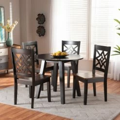 Best deal 🔔 Baxton Studio Rava Modern And Contemporary 5-PC Dining Set Espresso 😉