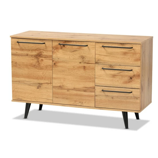 Best Pirce โ Baxton Studio Radley Transitional Oak Brown Finished Wood 3-Drawer Sideboard Buffet ๐ - Image 2