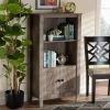 Best Sale 👏 Baxton Studio Derek Transitional Natural Oak Finished Wood 3-Tier Bookcase 💯