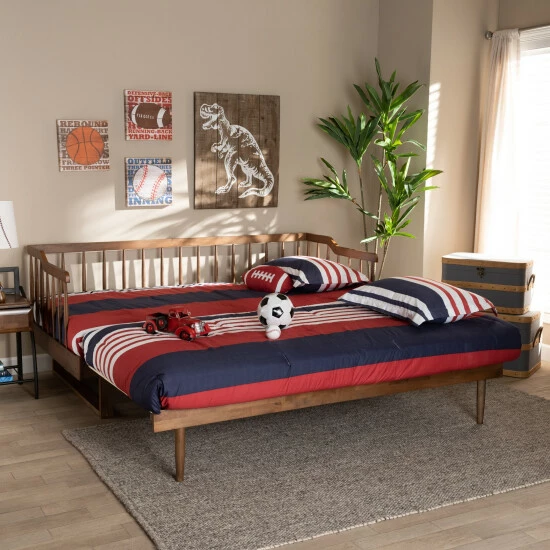 Cheapest ๐ Baxton Studio Muriel Modern And Transitional Expandable Twin To King Spindle Daybed Walnut โจ