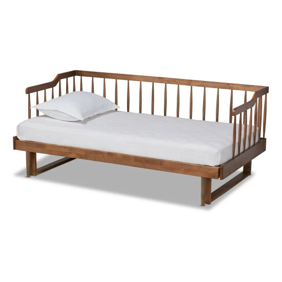 Cheapest ๐ Baxton Studio Muriel Modern And Transitional Expandable Twin To King Spindle Daybed Walnut โจ - Image 3