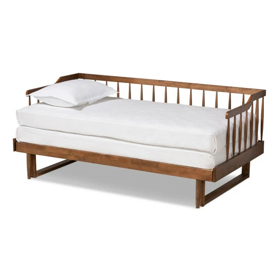 Cheapest ๐ Baxton Studio Muriel Modern And Transitional Expandable Twin To King Spindle Daybed Walnut โจ - Image 4