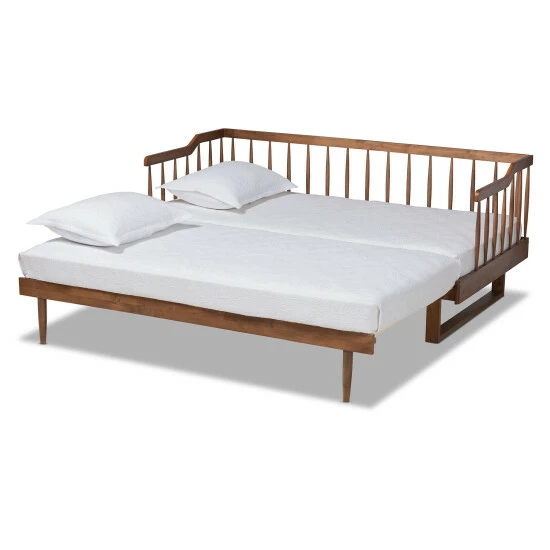 Cheapest ๐ Baxton Studio Muriel Modern And Transitional Expandable Twin To King Spindle Daybed Walnut โจ - Image 5