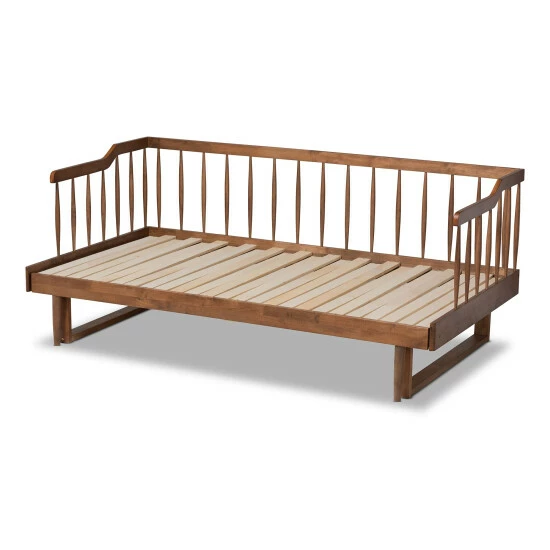 Cheapest ๐ Baxton Studio Muriel Modern And Transitional Expandable Twin To King Spindle Daybed Walnut โจ - Image 7