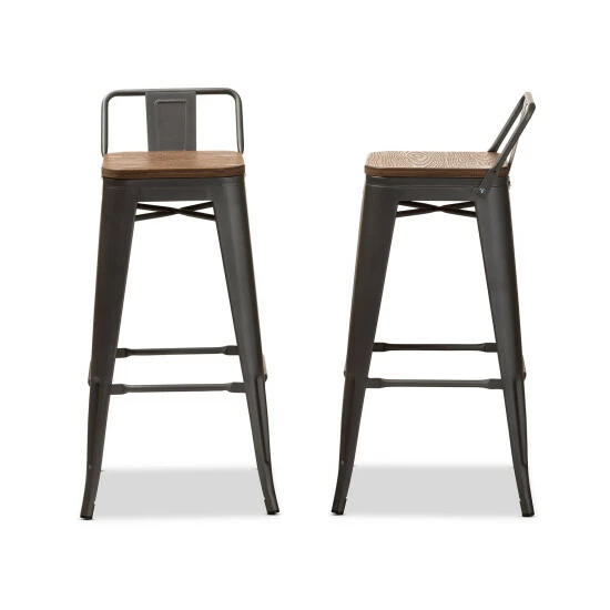 Discount ๐ฏ Industrial Gunmetal Gray Bar Stool 2-Piece Set By Baxton Studio ๐ - Image 4