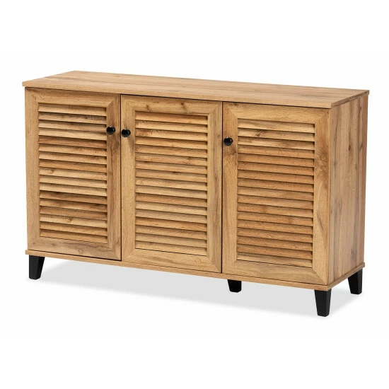 Best Sale ๐ Baxton Studio Coolidge Modern & Contemporary 3-Door Wood ๐ Shoe Storage Cabinet ๐งจ - Image 2