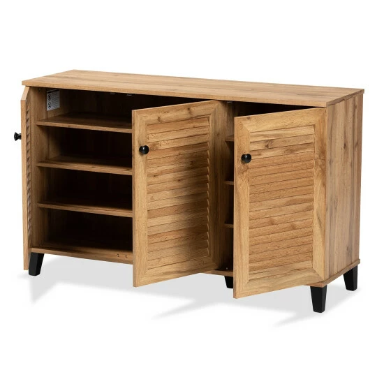 Best Sale ๐ Baxton Studio Coolidge Modern & Contemporary 3-Door Wood ๐ Shoe Storage Cabinet ๐งจ - Image 3